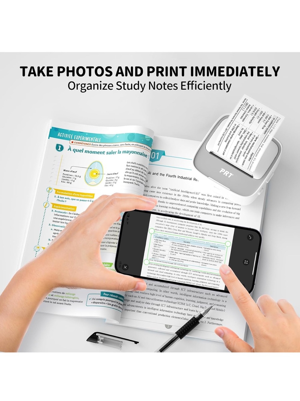 NIB PRT Mini Sticker Printer, Portable Thermal Printer with 1Roll Sticker Paper - Picture 5 of 5
